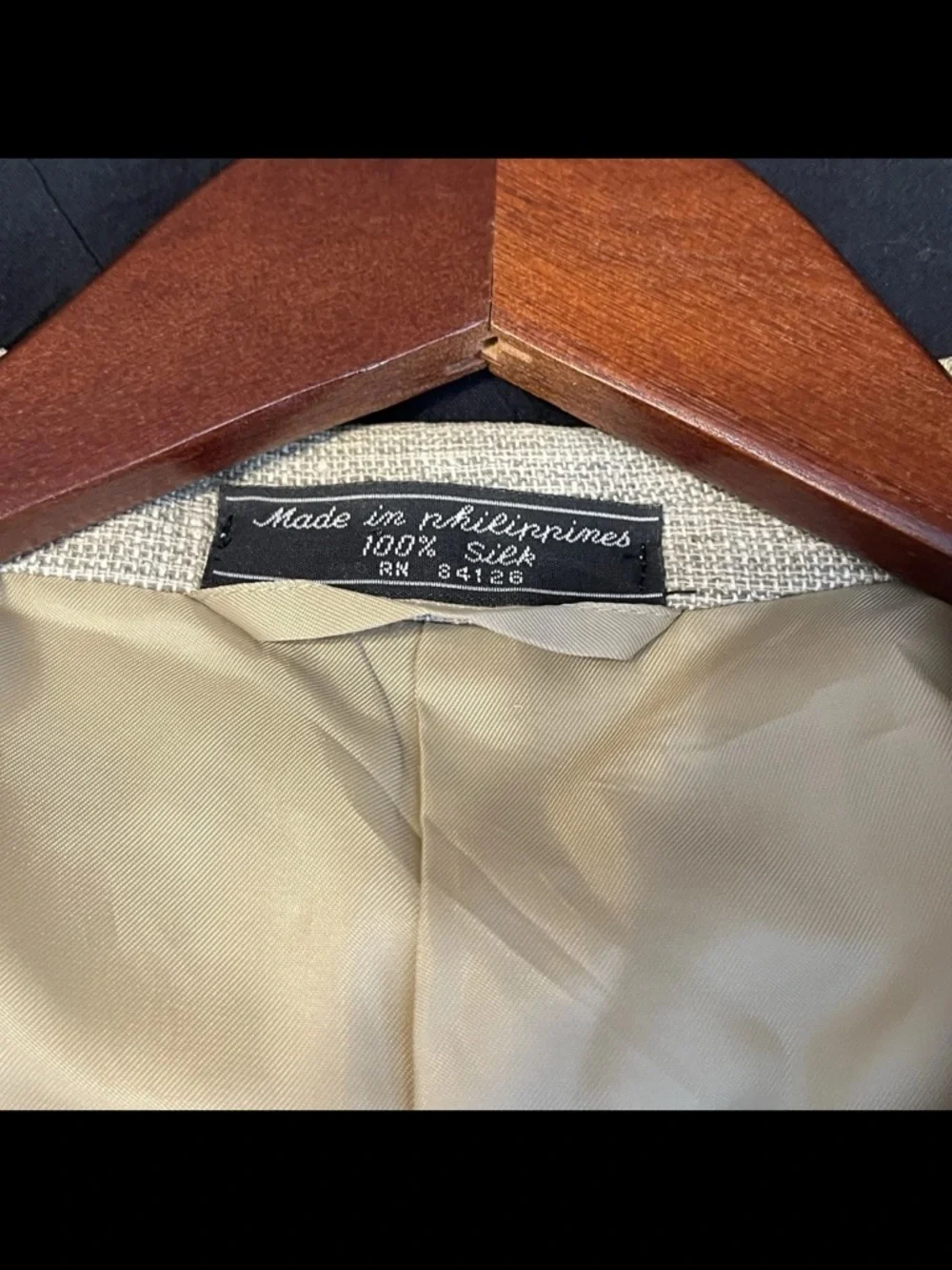 Vintage Bert Pulitzer Mark 48R Tan 100% Silk Mens Blazer Suit Jacket Sport Coat